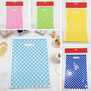 10pcs MEDIUM PARTY LOOT BAGS POLKA DOTS(16.5x25cm)/loot bag