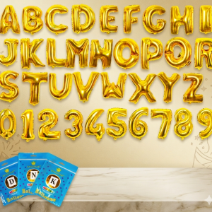 16 inch Letter Number Foil Balloons Alphanumeric Alphabet Gold Individually Packed Party Decorations